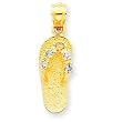 14K March/CZ Birthstone Flip Flop Pendant