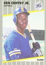 1989 Fleer Ken Griffey Jr. Baseball Rookie Card In Protective Display Case