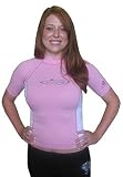 Rash Guard for Diving, Surfing, Snorkeling, Water Sports WOMENS SHORT SLEEVE PINK by TILOS