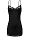 Adjustable Spaghetti Strap Lace Trim Slim Fit Cami Tops,099-black,Medium