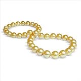 10x12mm Round Golden South Sea Pearl Necklace