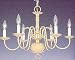 Hookah Six Candle Polished Brass Chandelier