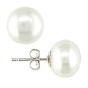 Stainless Steel Freshwater White Pearl Earrings With Hypoallergenic Backs (7.5-8 mm)