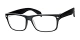 Clear Lens Geek Retro Unisex Glasses, Matt Black Frame, Full UV Protection