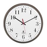 CHICAGO LIGHTHOUSE FOR THE BLIND / 12-3/4 Quartz slimline wall clock, bronze case / ILC67301002 / Sold as 1 Each / Mfr Part # 67301002 \*/ 12-3/4 Quartz slimline wall clock, bronze case