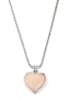 Sterling Silver Pink Shell Heart Pendant, 18"