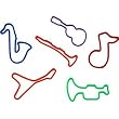 Pk/12 MUSIC Shaped Rubber Bands Bracelets 6 Styles