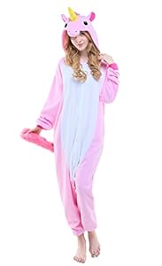 NEWCOSPLAY Pink Unicorn Unisex Onesies Pajamas Kigurumi Cosplay Sleepsuit Costume (M, Pink unicorn)