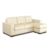 Tuxedo 2 Piece Leather Sectional With Chaise Fabric: Iron Black