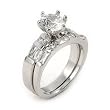 7mm CZ Wedding Set With 7mm CZ Stone