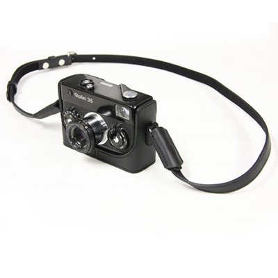 Swimming Fly (SF-R35-001) 本革速写ケースwithストラップ (for Rollei35シリーズ) ブラック