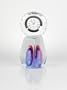 Glass Blue & Red Sommerso Quartz Clock Sculpture 100% Handblown Art X448