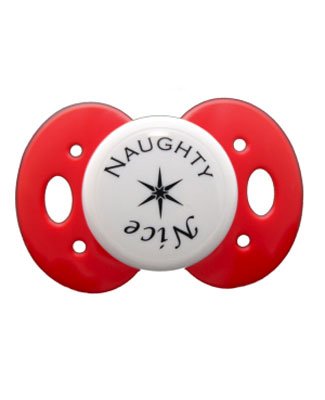 : Lots 2 Say Baby *Naughty or Nice* Pacifier *RED & WHITE*