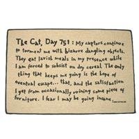 Cat Diary Doormat (Taupe background black lettering, 18in x 27in) by Cats