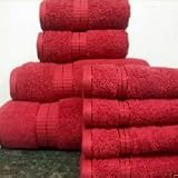 Luxury Egyptian Cotton 8 Pcs Towel Set Wine