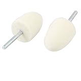 uxcell 軸付 マウントフェルトボブ 3mmシャンク フェルト 金属 オフホワイト シルバートーン