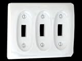 Review Renovator's Supply  / Wall Plates White Porcelain, Recessed Square Triple Toggle switch plate