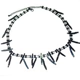 Modern Black Glass Bead Necklace