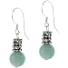 Silver Drop Amazonite Bead Dangling Earrings