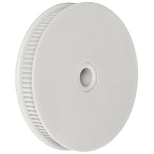 Timing Belt Pulley, 0.0816" Pitch, 110 Grooves, 0.250" Wide Belt, 0.313" Bore Diameter, 2.846" Outside Diameter, Delrin, Double Flange