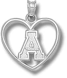 Appalachian State Mountaineers A Heart Pendant - Sterling Silver Jewelry