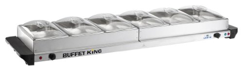 Lentz BK12 Buffet King, 2-Zonen Warmhalteplatte ca. 105 x 36 cm, mit getrennt regelbare Zonen, Separate Beh&auml;lter (3x 1/3 GN, 3x 1/3 GN) mit Kunsts ...