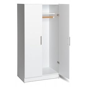 Elite 32 Inch Multi-use Wardrobe Cabinet In White Finish