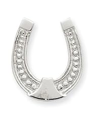 14k Gold White Gold Horseshoe Pendant