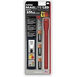 MAGLITE SP2303H 3-AA Cell Mini LED Flashlight with Holster, Red