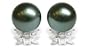 18K white gold Veda Black Tahitian cultured pearl and diamond earring