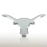 Texas Longhorn CHROME Auto Emblem Decal University of Texas Austin Hook Em Horns not Plastic Bumper Sticker