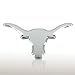 Texas Longhorn CHROME Auto Emblem Decal University of Texas Austin Hook Em Horns not Plastic Bumper Sticker