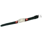 Medical ID Leather Bracelet Info Identification Band