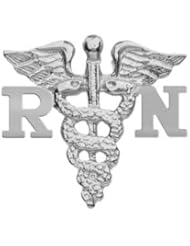 NursingPin - Registered Nurse RN Nursing Pin for Graduation in Silver
