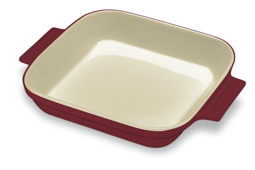 Chef's Classic Ceramic Bakeware CCB35-23RR 9 Inch Open Square Baker - Rich Red