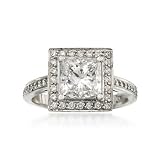 2.38 ct. t.w. Certified Princess-Cut Diamond Ring In Platinum. Size 7
