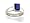 14K White Gold Emerald-cut Created Sapphire Solitaire Ring - Size 4