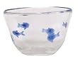 Hand Blown Glass Bluefish Salad Bowl 4" H Set / 4