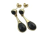 Onyx Lady Drop Earrings, 14k Gold