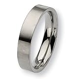 Flat Brushed Titanium Ring (5.0 mm) - Sizes 6-13