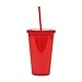 Simple Green Solutions - Acrylic Double Wall Cup for Cold Drinks, Reusable Cups with Lids and Straws, Insulated Plastic Tumblers with Lids and Straw, Acrylic Tumblers, 16 oz Capacity, Red