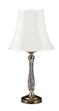 Lighting Enterprises T-6701/6701 Crystal Lamp with Toned Solid Brass Accent Table Lamp with Cream Hand Sewn Shade