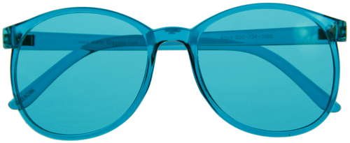 Color Therapy Glasses - Aqua Turquoise Round Style *Redesigned to be Sturdy*