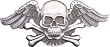 Mens SKULL AND CROSSBONES WITH WINGS Punk Rock Metal Belt Buckle