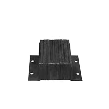 IWI Rubber Dock Bumper, Rectangular, Laminated, Horizontal Mount, 4 Holes, 12" Length, 24" Width, 6" Depth