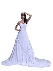 Strapless Chiffon Beaded Lace-Up Wedding Dress 