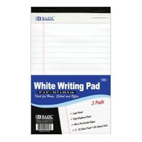 New-BAZIC 50 Ct. 5 X 8 White Jr. Legal Pad (3/Pack) Case Pack 24 - 310215