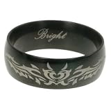 Image of 316L Stainless Steel Ring with IP black. Width: 8mm