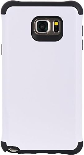 Samsung Galaxy Note 5 Hybrid Case Raised Bumper TPU + PC (White) + Includes VG Brand High Quality Earbuds