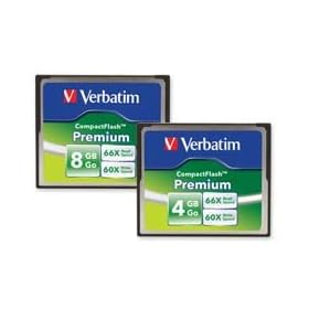Verbatim Corporation : Compactflash Memory Card, 8GB, 66x Read/60x Write -:- Sold as 1 EA
